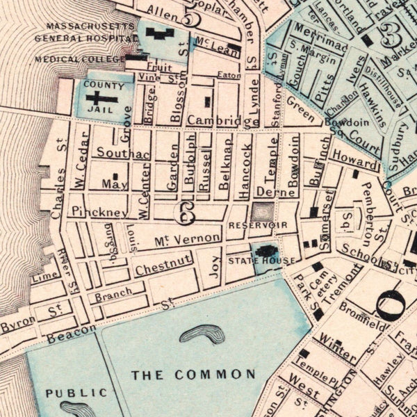 Map of Boston and adjacent cities — detail 1