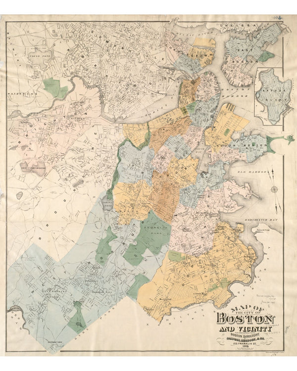 Boston & Vicinity, 1895 — 8×10 poster preview
