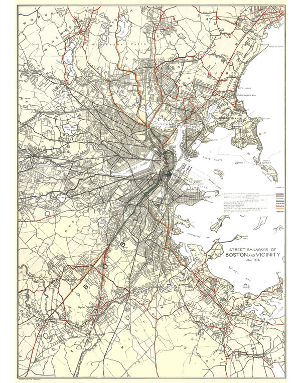 Boston Street Railways, 1914 — 11×14 poster preview