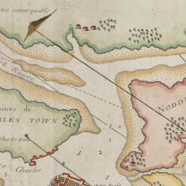 Plan de Boston avec les sondes et les directions pour la navigation — detail 1