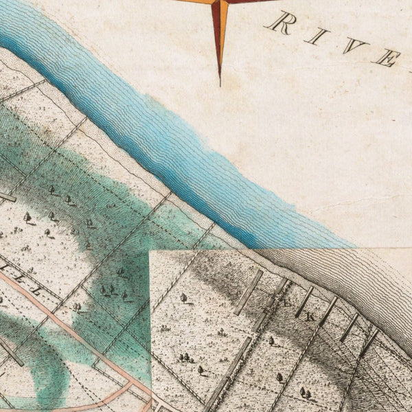 A plan of the action at Bunkers Hill on the 17th of June 1775 between His Majesty's troops, under the command of Major General Howe, and the American forces — detail 1