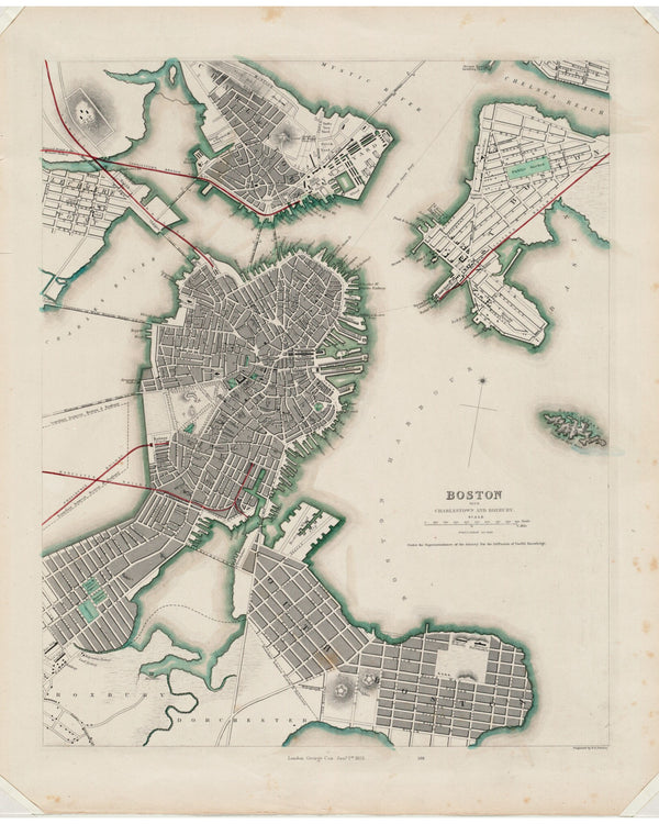 Boston, Charlestown & Roxbury, 1853 — 8×10 poster preview