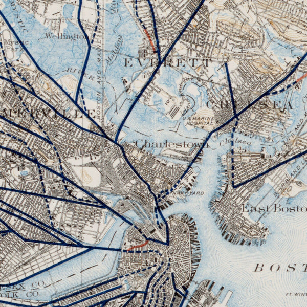 Map of the existing and proposed radial thoroughfares of the district and their connections — detail 1
