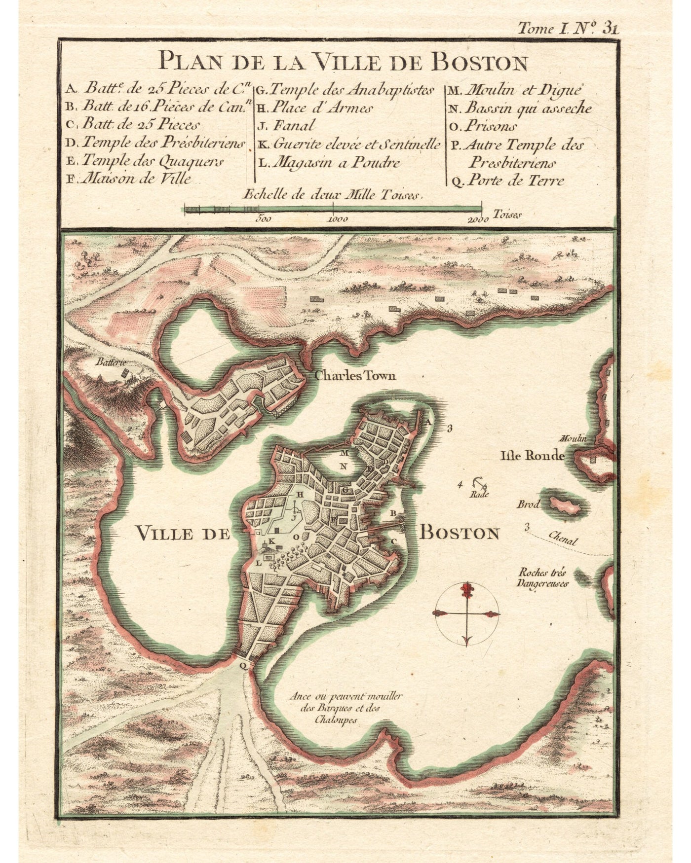 Plan de la Ville de Boston, 1764 — 8×10 poster preview