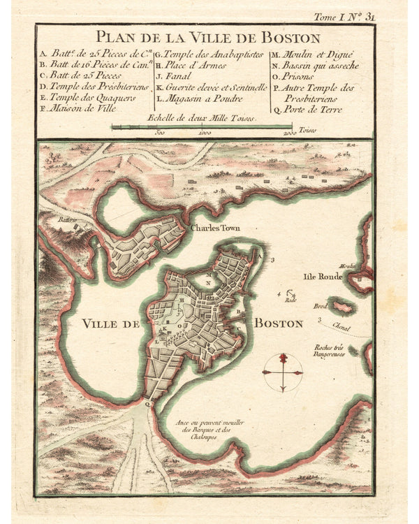 Plan de la Ville de Boston, 1764 — 8×10 poster preview