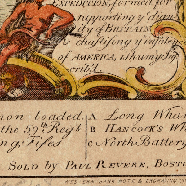 A view of part of the town of Boston in New-England and Brittish [sic] ships of war landing their troops! 1768 — detail 1