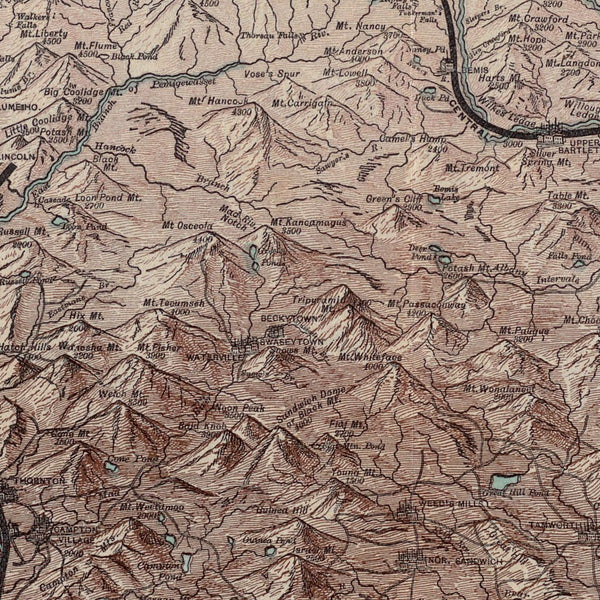 Bird's-eye map of the White Mountains reached by Boston & Maine R.R. — detail 1