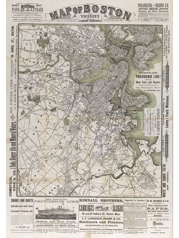 Boston Guide Map, 1880 — 12×16 poster preview
