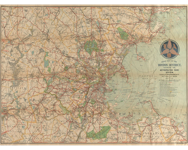 Boston Bicycle Routes, 1898 — 8×10 poster preview