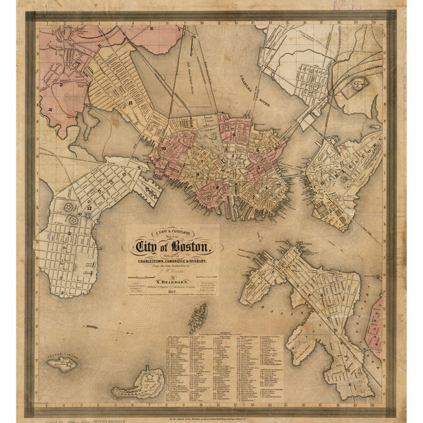 Boston, Charlestown & Cambridge, 1841 — 10×10 poster preview
