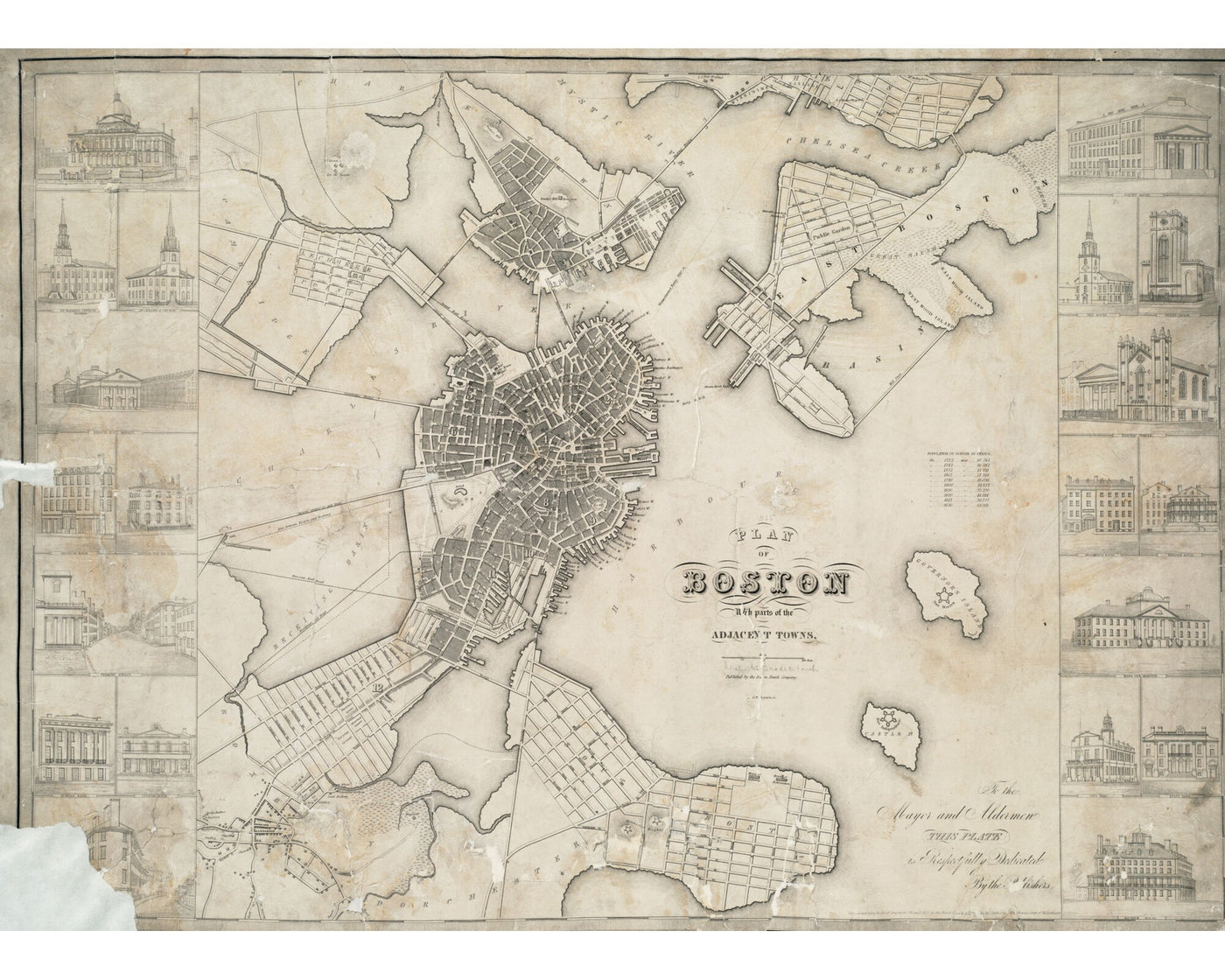 Boston with Building Views, 1835 — 8×10 poster preview