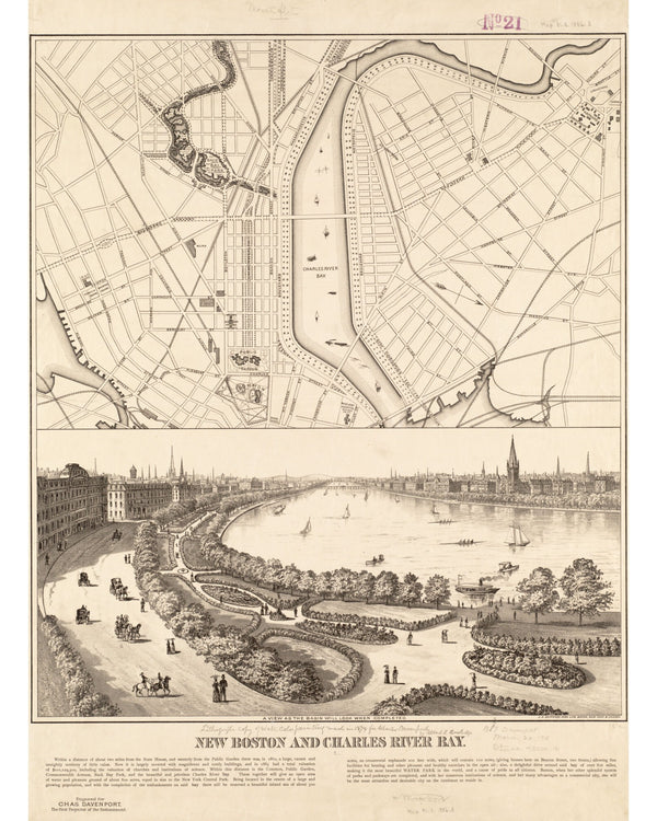 New Boston & Charles River Bay, 1886 — 8×10 poster preview