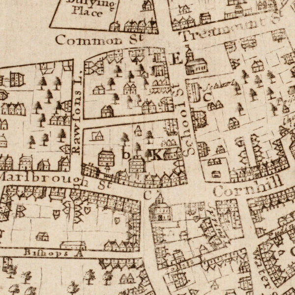 The town of Boston in New England — detail 1
