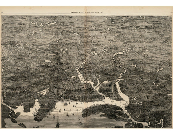Boston from Above, 1871 — 11×14 poster preview