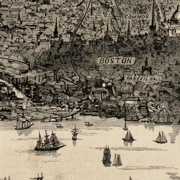 Birds-eye view of Boston and vicinity — detail 1