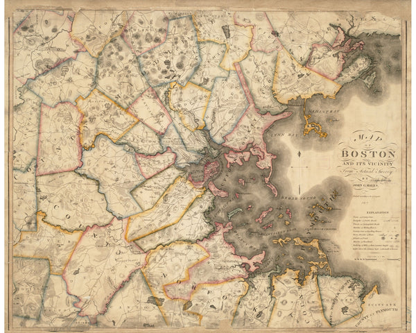 Boston Vicinity Survey, 1819 — 8×10 poster preview