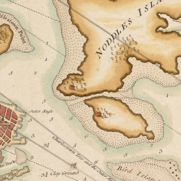 A chart of the Harbour of Boston, with the soundings, sailing-marks, and other directions — detail 1