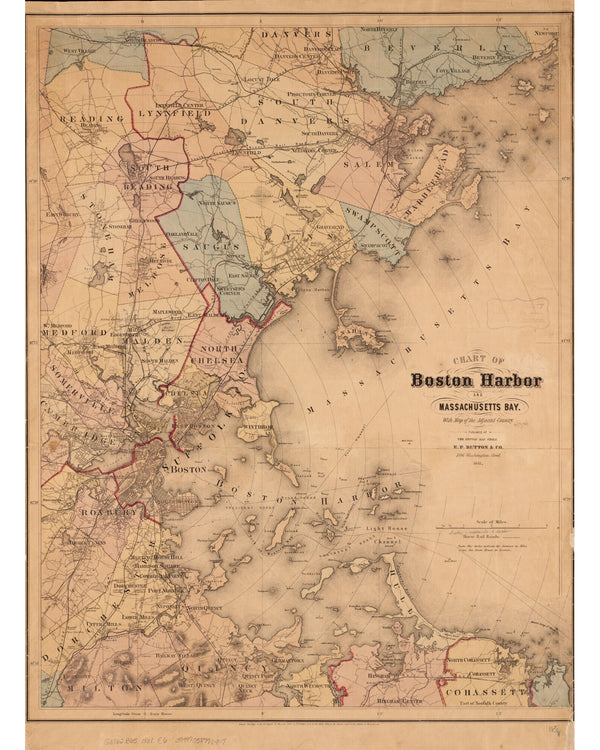 Boston Harbor Chart, 1865 — 8×10 poster preview