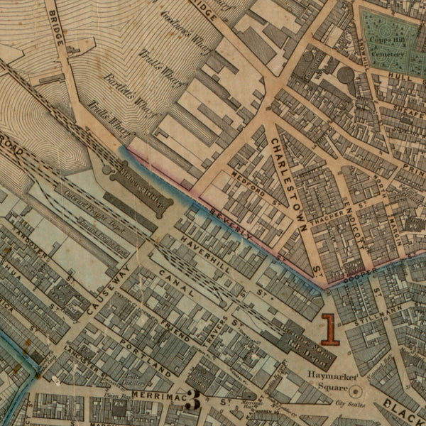 Map of the city of Boston, Massts., 1852 — detail 1